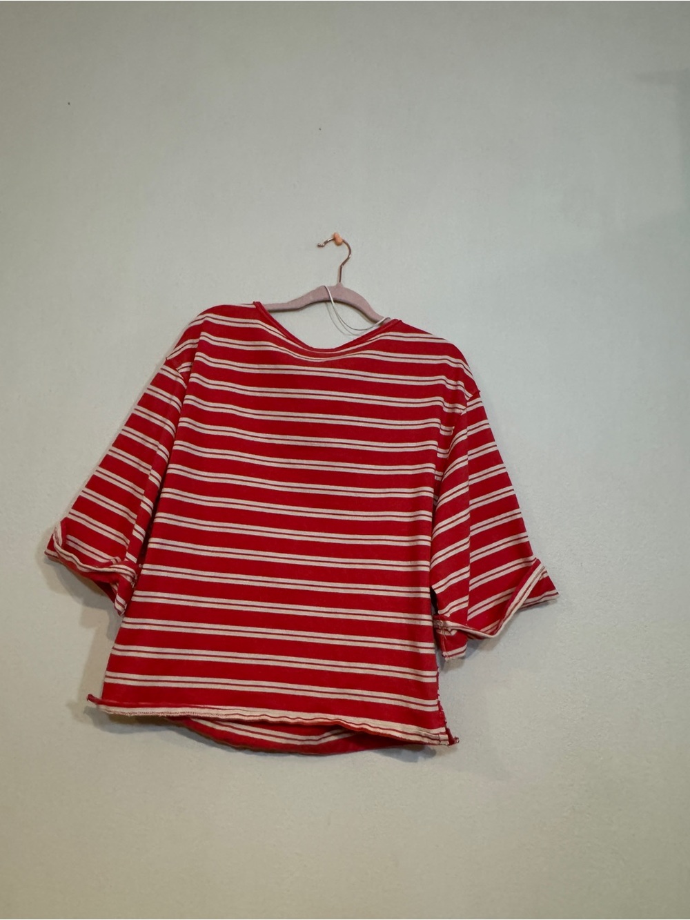 We the free red stripe short sleeve top